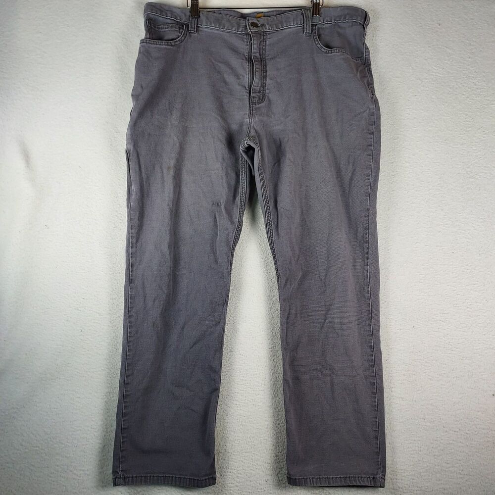 Carhartt Mens Relaxed Fit Pants Gray 5 Pocket Sz 40x30 Canvas Workwear